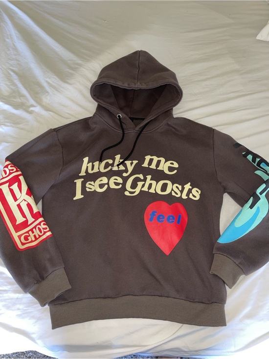 Kanye West Other - Graphic Brown 'Lucky Me I See Ghosts' Pullover Hoodie